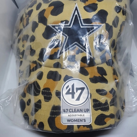Dallas Cowboys Womens Hat Tan  Leopard Cheeta Bagheera 47Clean Up Cap Adjustable - Picture 6 of 6